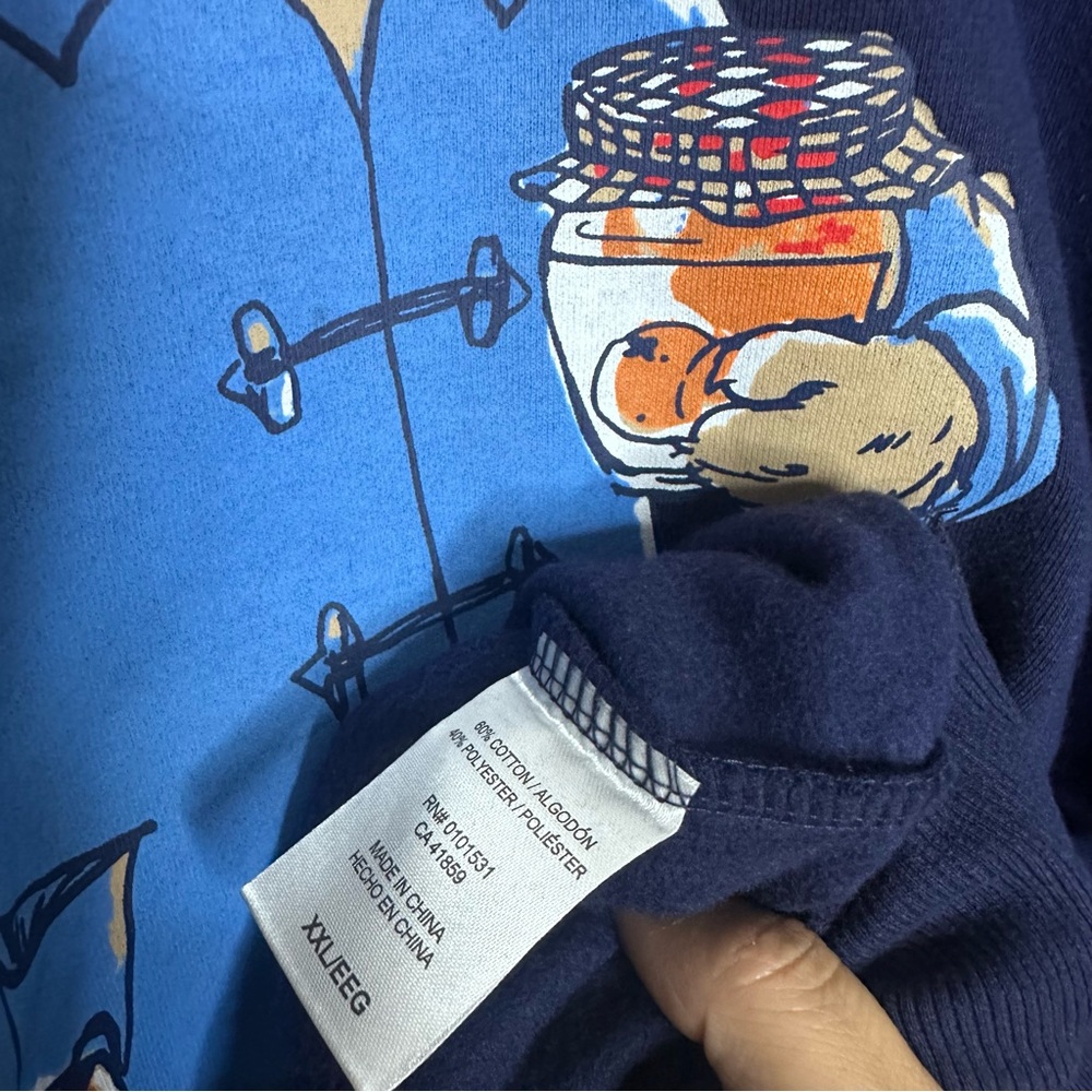 Paddington Women's Oversized Paddington Bear Graphic Sweatshirt Blue Sz XXL NWT - Picture 5 of 9